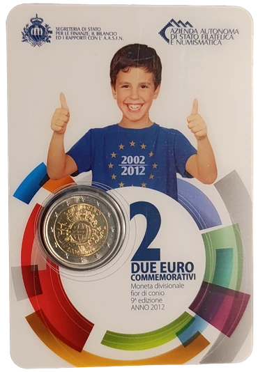 San Marino 2012 – 10 Jahre Euro-Münzen und Euro-Banknoten – Coincard