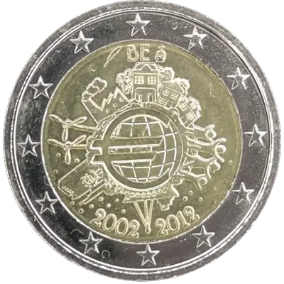Belgien 2012 – 10 Jahre Euro-Münzen und Euro-Banknoten