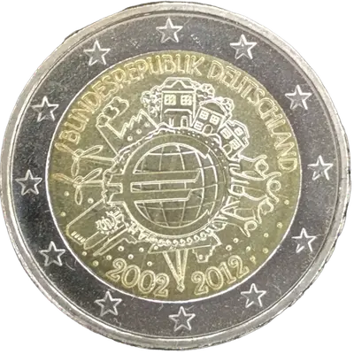 Deutschland 2012 – 10 Jahre Euro-Münzen und Euro-Banknoten – Prägevariante F (Stuttgart)