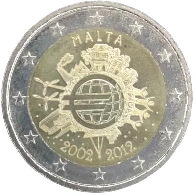 Malta 2012 – 10 Jahre Euro-Münzen und Euro-Banknoten