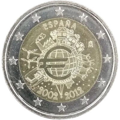 Spanien 2012 – 10 Jahre Euro-Münzen und Euro-Banknoten
