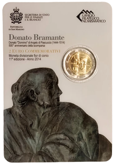San Marino 2014 – 500. Todestag von Donato Bramante – Coincard