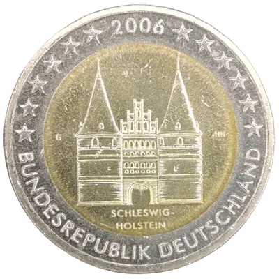 Deutschland 2006 – Bundesland Schleswig-Holstein, Holstentor in Lübeck – Prägevariante G (Karlsruhe)