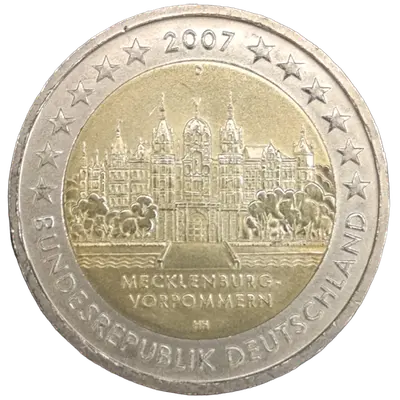 Germany 2007 – Federal State of Mecklenburg - Vorpommern, Schwerin Castle (Bundesländer I) – Mint-mark variant D (Munich)