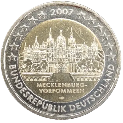 Germany 2007 – Federal State of Mecklenburg - Vorpommern, Schwerin Castle (Bundesländer I) – Mint-mark variant F (Stuttgart)