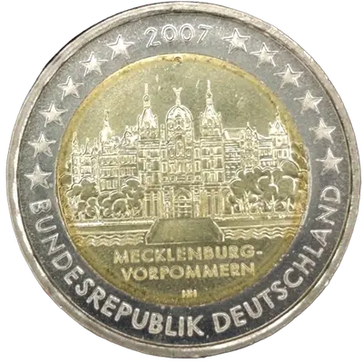 Germany 2007 – Federal State of Mecklenburg - Vorpommern, Schwerin Castle (Bundesländer I) – Mint-mark variant G (Karlsruhe)