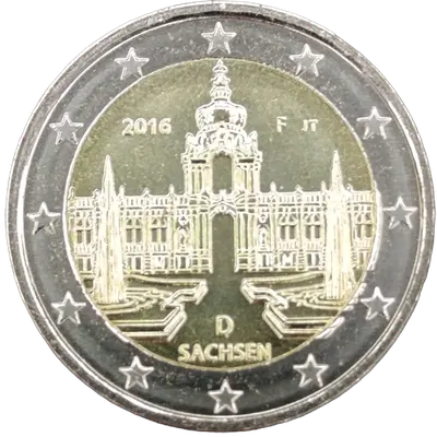 Deutschland 2016 – Freistaat Sachsen, Zwinger in Dresden (Bundesländer I) – Prägevariante F (Stuttgart)