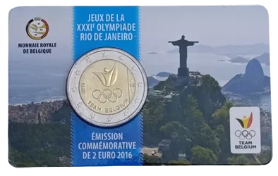 Belgium 2016 – Belgian Team Participating in the Rio 2016 Olympic Games – Coincard – French