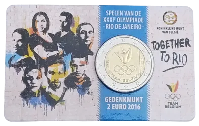 Belgium 2016 – Belgian Team Participating in the Rio 2016 Olympic Games – Coincard – Dutch