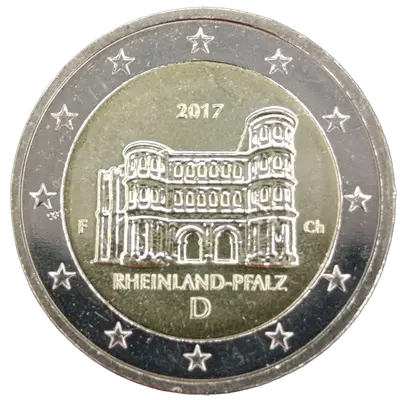 Deutschland 2017 – Bundesland Rheinland-Pfalz, Porta Nigra (Bundesländer I) – Prägevariante F (Stuttgart)