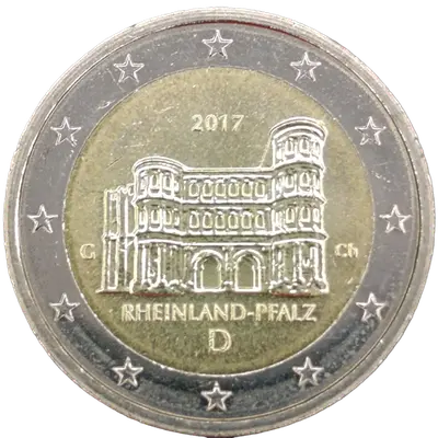 Deutschland 2017 – Bundesland Rheinland-Pfalz, Porta Nigra (Bundesländer I) – Prägevariante G (Karlsruhe)