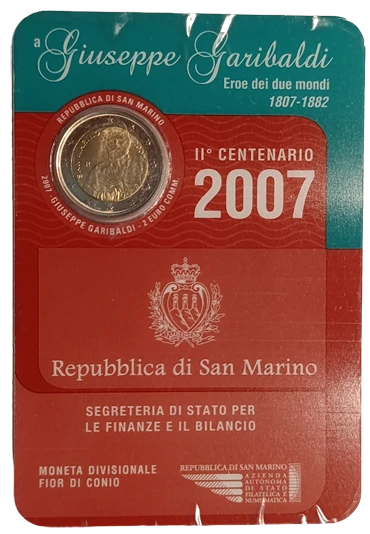 San Marino 2007 – 200. Geburtstag von Giuseppe Garibaldi – Coincard