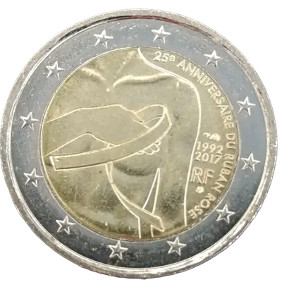 Frankreich 2017 – 25. Jahrestag der Rosa Schleife, Symbol des Kampfes gegen Brustkrebs