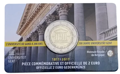 Belgien 2017 – 200. Jahrestag der Universität Gent – Coincard – Französisch