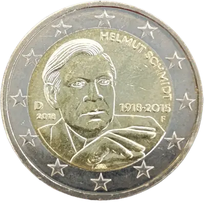 Germany 2018 – 100th Anniversary of the birth of Helmut Schmidt – Mint-mark variant F (Stuttgart)