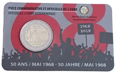 Belgium 2018 – 50th Anniversary of the Events of May 1968 in Belgium – Coincard – French