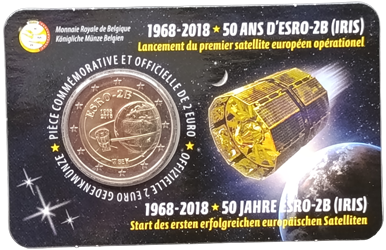 Belgien 2018 – 50. Jahrestag des Starts des ESRO-2B-Satelliten – Coincard – Französisch