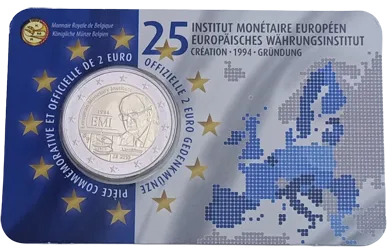 Belgien 2019 – 25. Jahrestag des Europäischen Währungsinstituts – Coincard – Französisch