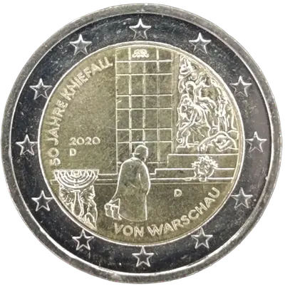 Deutschland 2020 – 50. Jahrestag von Willy Brandts Kniefall von Warschau – Prägevariante D (München)