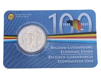Belgien 2021 – 100 Jahre Verfassung der Belgisch-Luxemburgischen Wirtschaftsunion – Coincard – Niederländisch