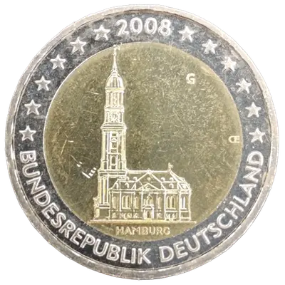 Deutschland 2008 – Bundesland Hamburg, St.-Michaelis-Kirche – Prägevariante G (Karlsruhe)