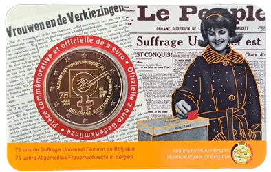 Belgium 2023 – 75th Anniversary of the National Suffrage for Women in Belgium – Coincard – French