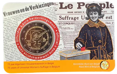 Belgium 2023 – 75th Anniversary of the National Suffrage for Women in Belgium – Coincard – Dutch
