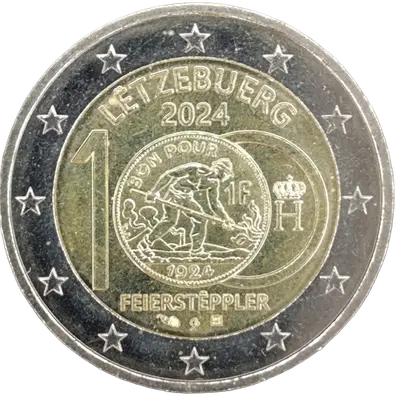 Luxemburg 2024 – 100 Jahre Einführung der Luxemburger-Franc-Münzen mit dem Feiersteppler - Reliefversion