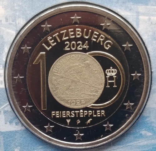 Luxembourg 2024 – 100th Anniversary of the Introduction of Luxembourgish Franc Coins with the Image of the Feiersteppler - Photo Version in BU-Set – Folder