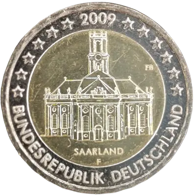 Deutschland 2009 – Bundesland Saarland, Ludwigskirche in Saarbrücken – Prägevariante F (Stuttgart)