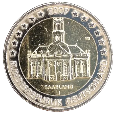 Deutschland 2009 – Bundesland Saarland, Ludwigskirche in Saarbrücken – Prägevariante J (Hamburg)