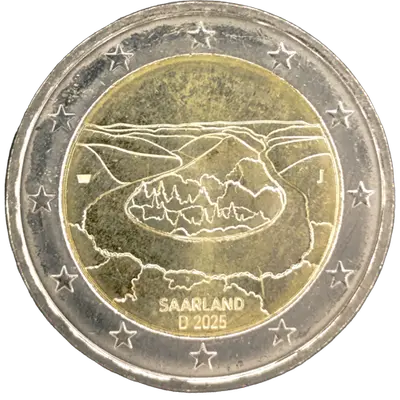 Germany 2025 – Federal State of Saarland, Saarschleife (Bundesländer II) – Mint-mark variant J (Hamburg)