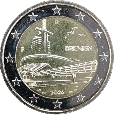 Deutschland 2026 – Bundesland Bremen, Klimahaus Bremerhaven (Bundesländer II) – Prägevariante F (Stuttgart)