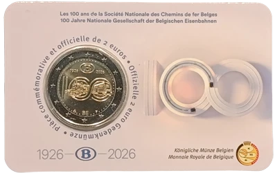 Belgien 2026 – 100 Jahre Nationale Eisenbahngesellschaft – Coincard – Französisch