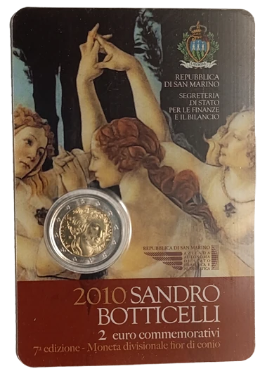 San Marino 2010 – 500. Todestag von Sandro Botticelli – Coincard